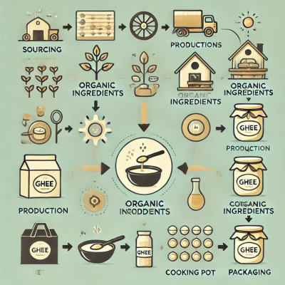 Beige and Green Illustrated Milk Product Ghee Instagram Post